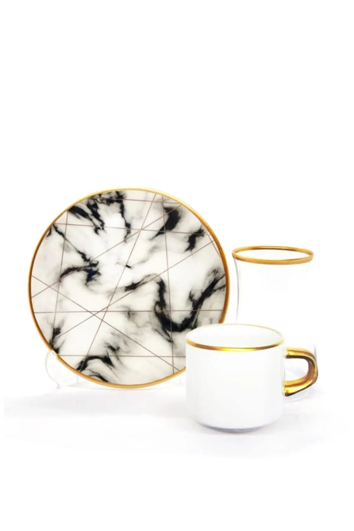 

Drop Focus Tea Coffee Set 6 + 6 White Marble