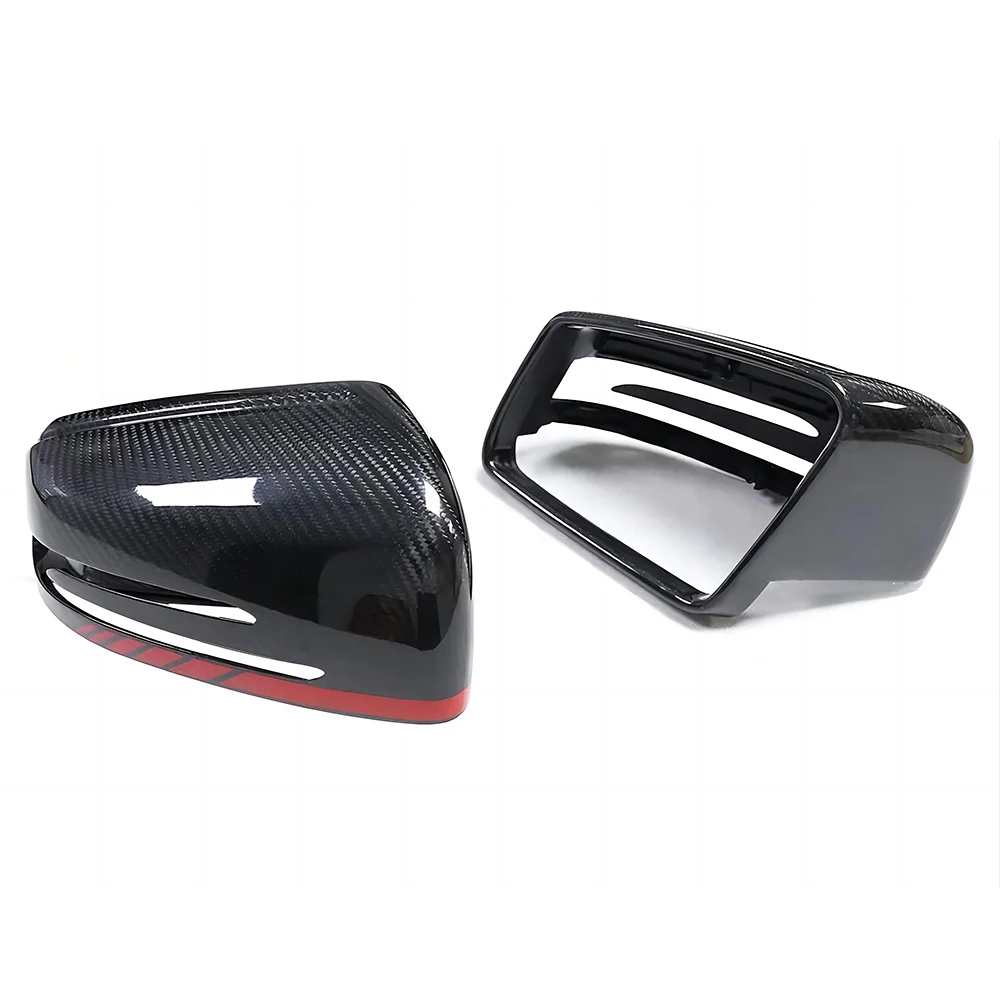 

Replacement Rearview Side Mirror Covers Cap For Mercedes Benz W212 W221 W117 C207 E S CLA Class Red Line Dry Carbon Fiber Shell