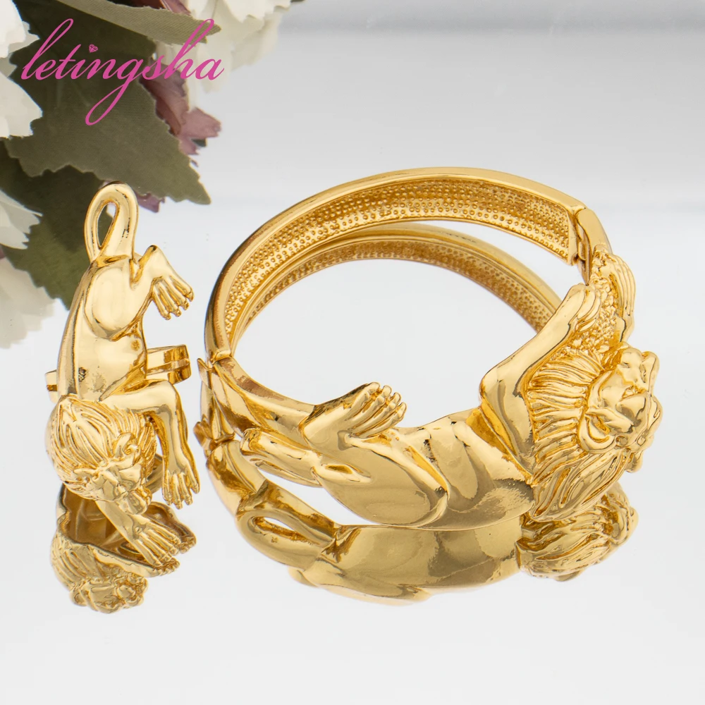 Позолоченные леопардовые браслеты для банкета модные регулируемые кольца 2 шт.