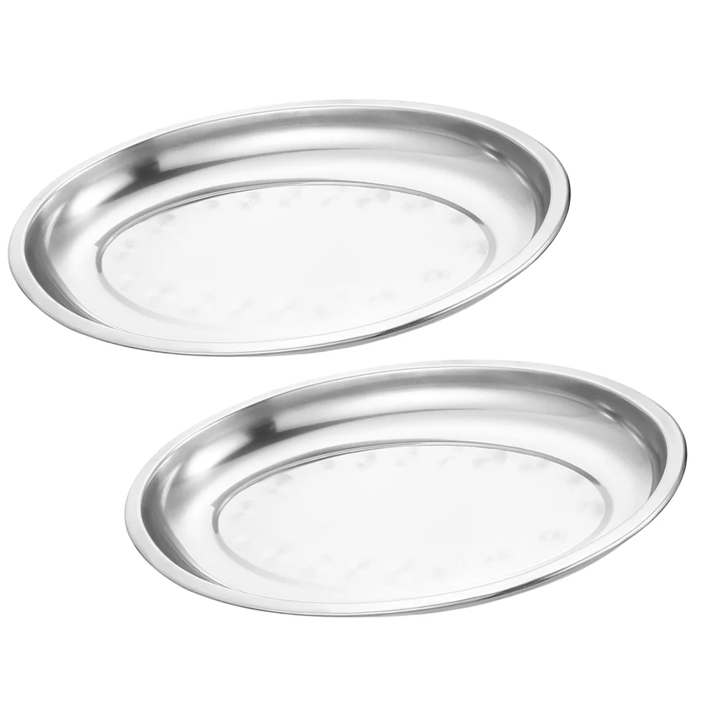 

2 Pcs Plate Home Snack Dish Ring Tray Jewelry Pastry Serving Household Breakfast Oval Shape Food Fish