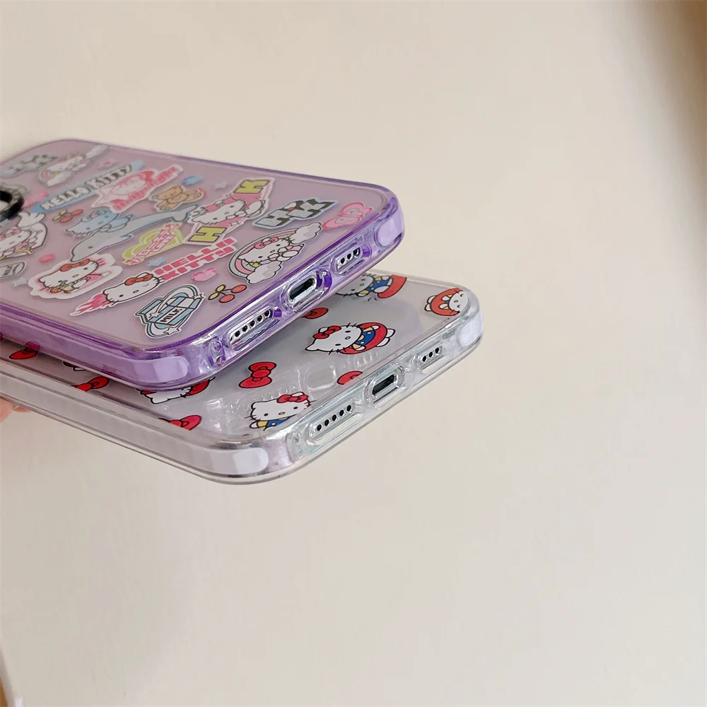 Miniso милый Hello Kitty для iPhone 15 16 promax 14 13 12 11 pro max чехлы телефонов прозрачный мягкий