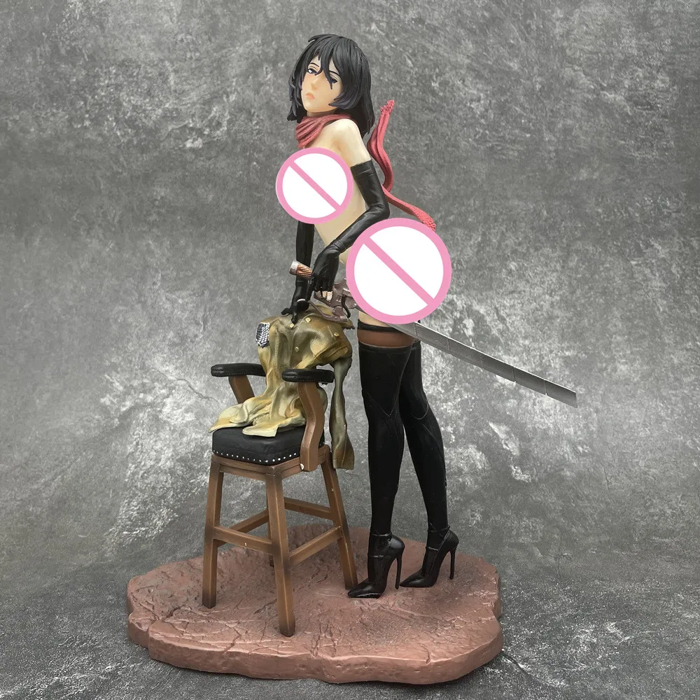 

Anime Attack On Titan Mikasa Ackerman Chair PVC Action Figure Collectible Model Doll Toy 30cm