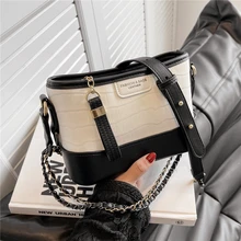 Luxury Crocodile Pattern Bucket Chain Small Shoulder Crossbody Bags For Women Famous Brand Designer High Quality Ladies Handbags