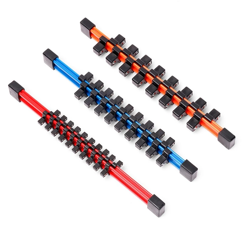 

HORUSDY Double Sided Socket Wrenchs Organize Holder Universal Mountable Sliding Holder Rail Tool Storage Socket Rail Rack