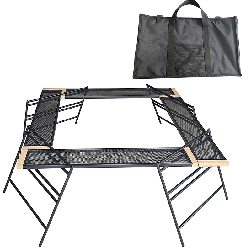 

Outdoor Camping Folding Table Camping Table Barbecue Table Iron Can Be Spliced Picnic Table RV Mesh Table