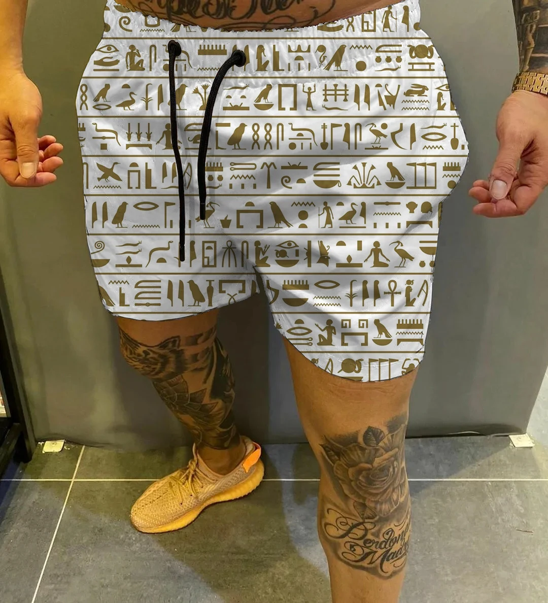 

Trendy brand middle pants men's 3D split pants pair suit special beach pants teen sports shorts