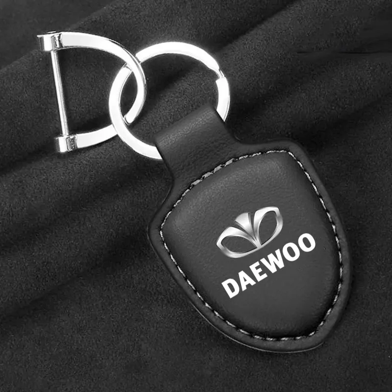 Кожаный брелок для автомобиля, брелок для ключей Daewoo Kalos Lanos Nexia Matiz Nubira ESO Gentra T250 Aveo Дамасские аксессуары