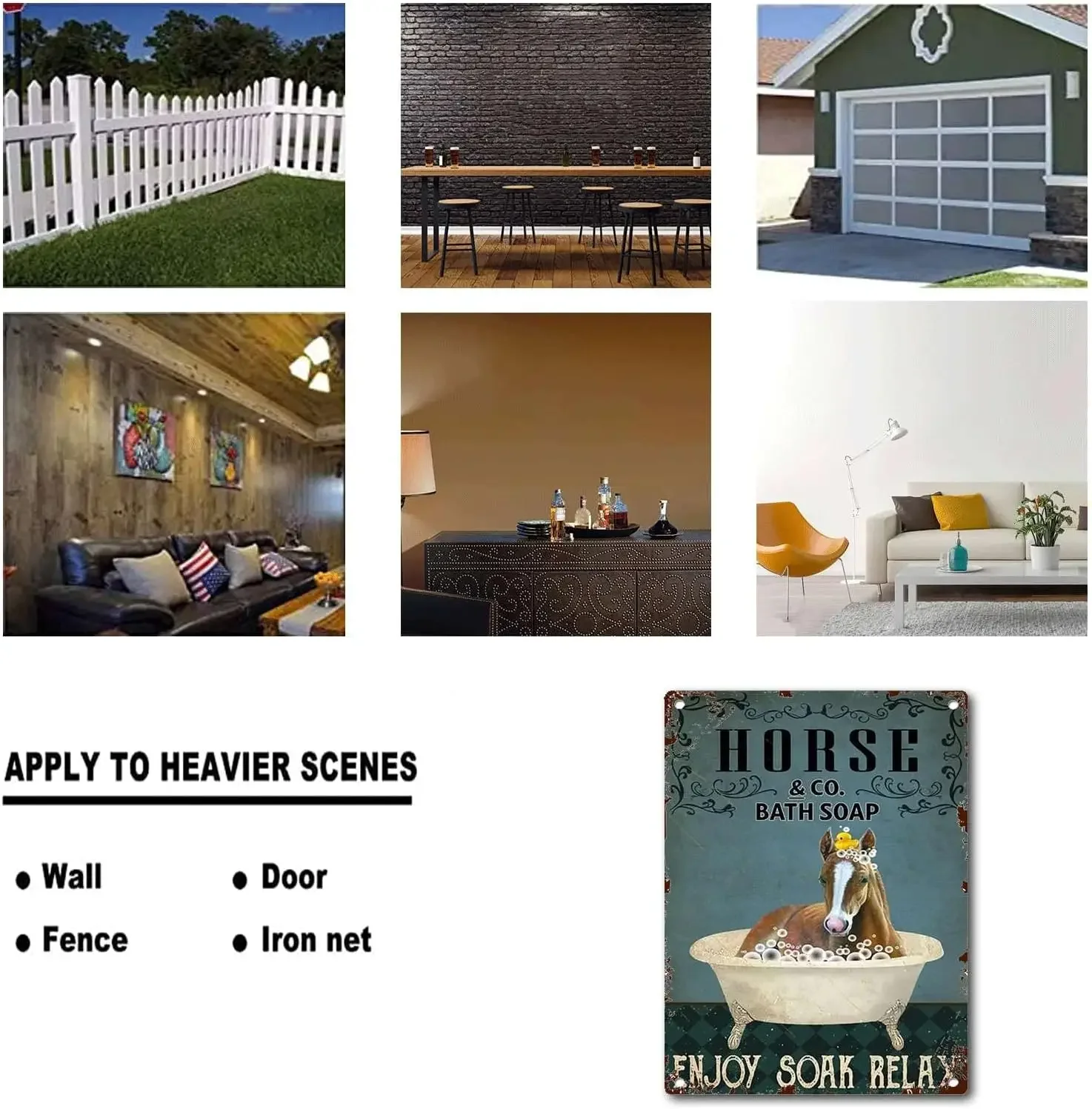 Жестяной плакат с рисунком лошади и наслаждайтесь искусством холст туалет