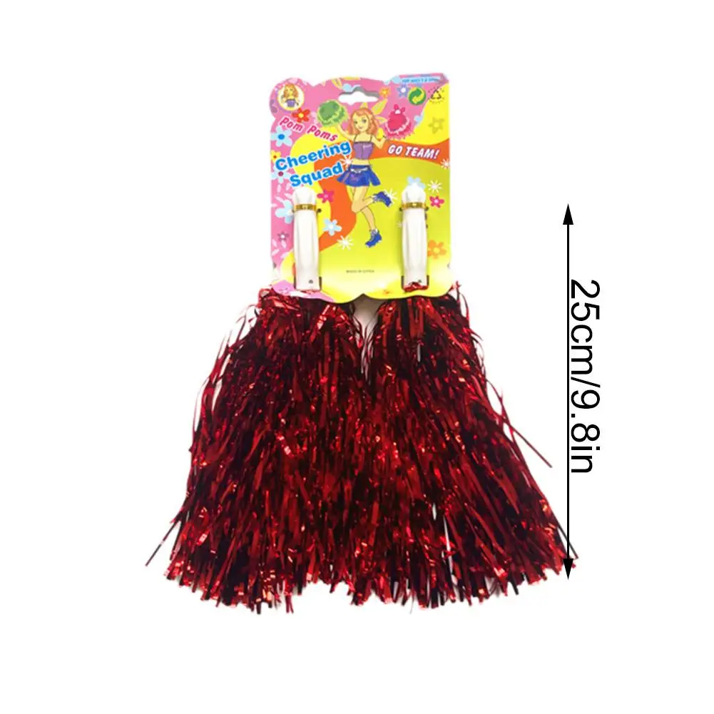 Помпоны для черлидинга с ручкой шарики золотые желтые розовые красные зеленые