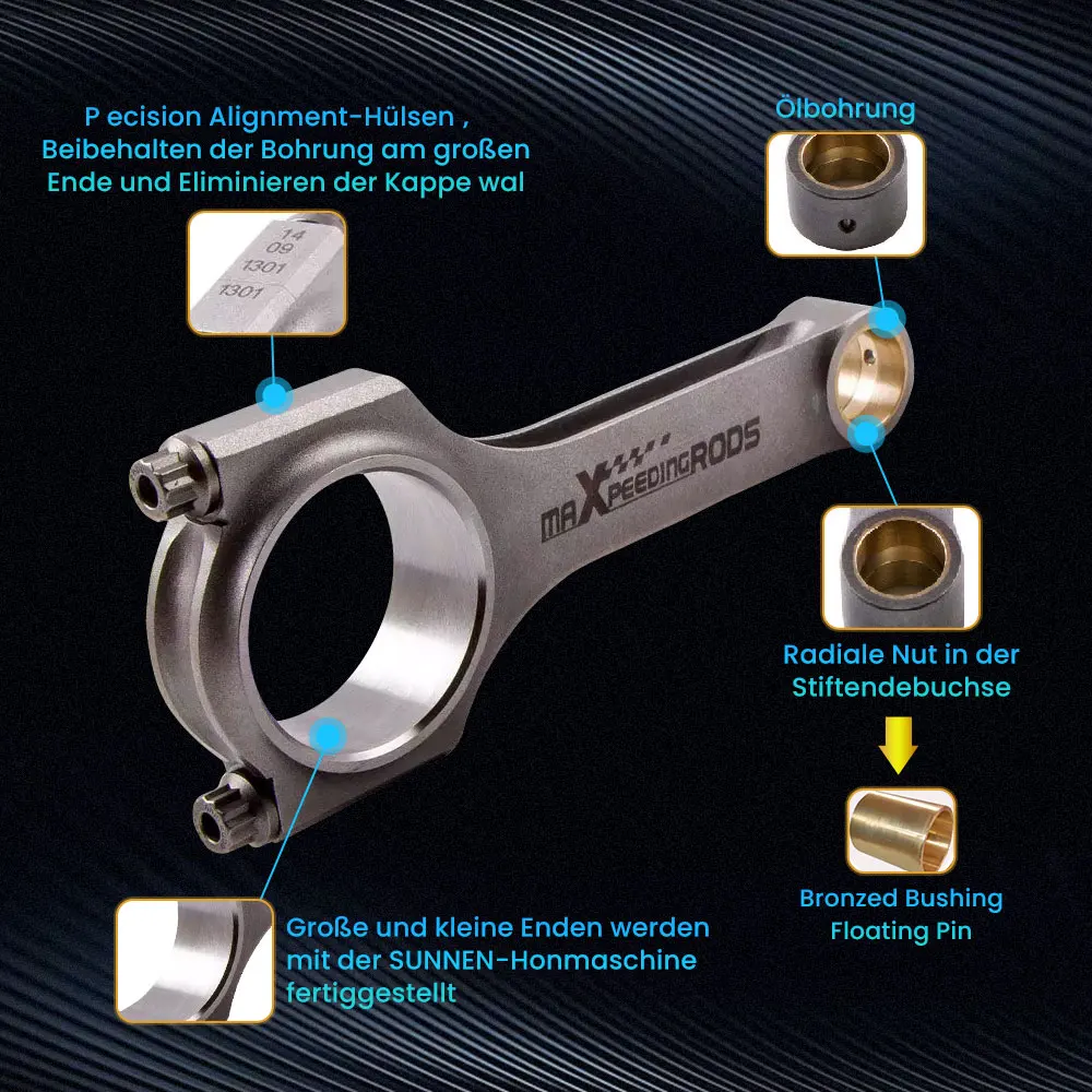 Шатуны для Fiat 500 старая модель 2 цилиндра 130 мм ARP болты шатуны Bielle плювел 2000 |