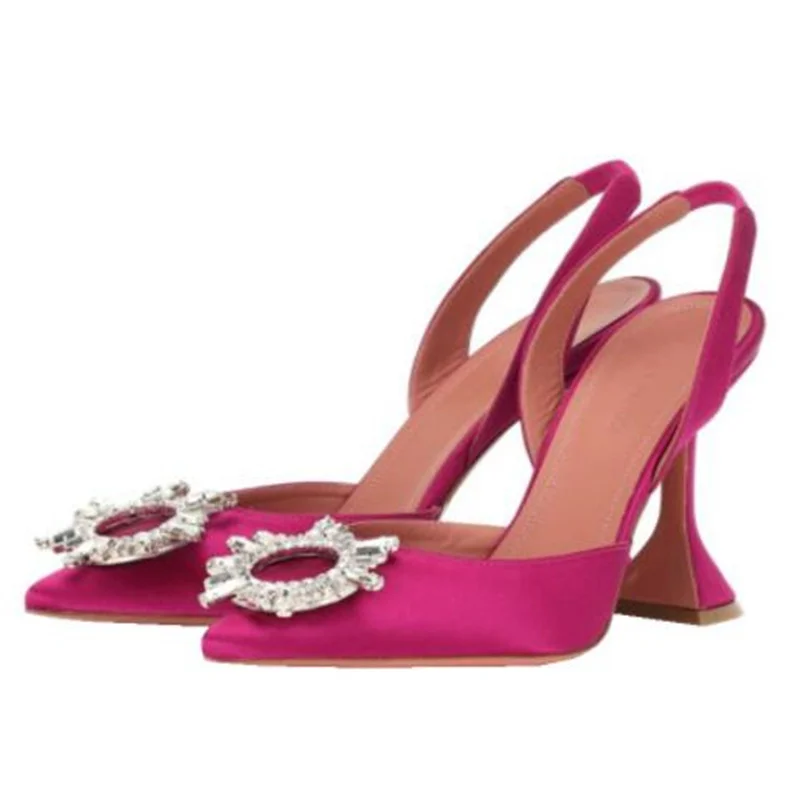 

Женские босоножки на высоком каблуке Star, элегантные офисные сандалии-гладиаторы с острым носком и ремешком на пятке, лето 2021