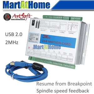 XHC Mach3 USB 3 4 6 Axis CNC Motion Control Card Breakout Board 2MHz Support Resume from Breakpoint & Spindle Speed Feedback