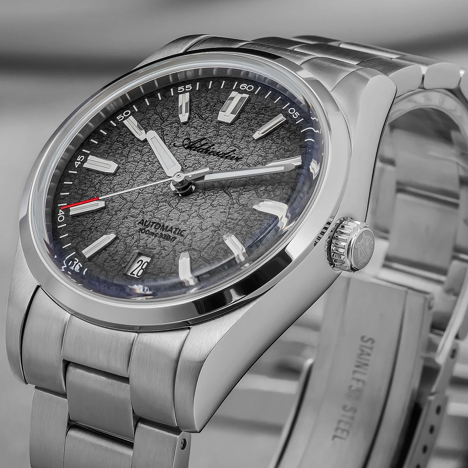 ADDIESDIVE серые автоматические мужские часы AD2091 reloj hombre AR деловые часы с покрытием 100 м водонепроницаемые светящиеся механические часы NH35 (art.: 3920d374bcd64) - 3920d374bcd64