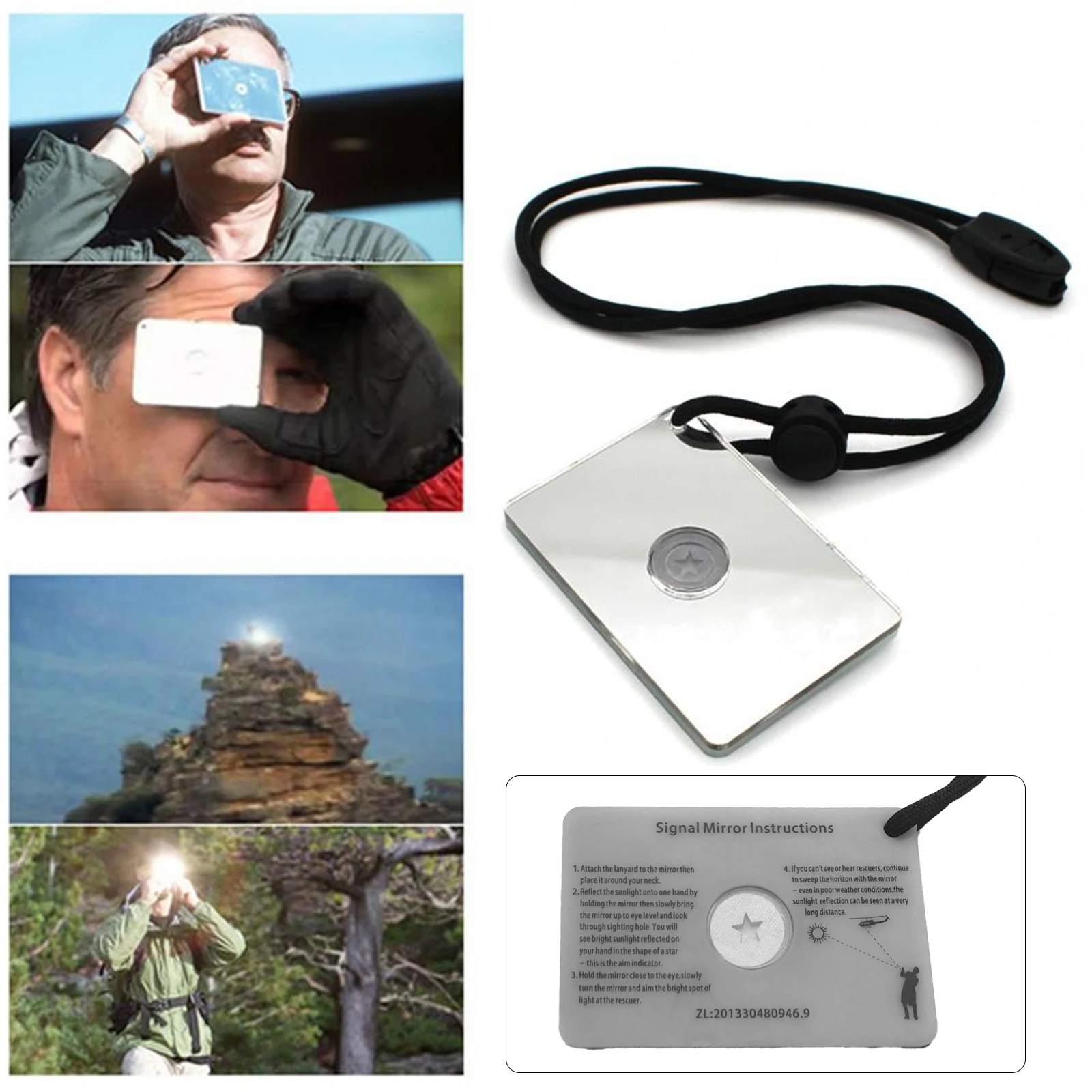 

Signal Mirror Survival Mirror Without Luminous Signal Mirror Reflective Mirror Survival Signal Mirror For Marine Kayak Hunting