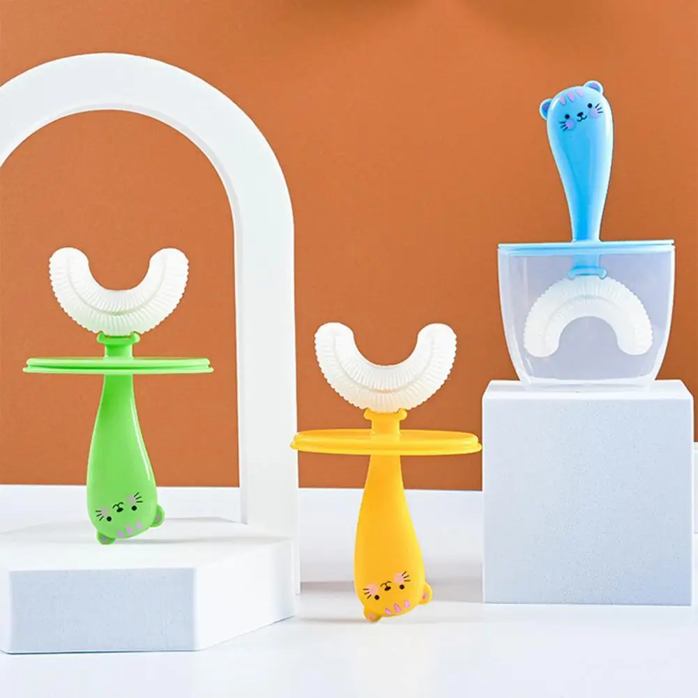 

Toothbrush Ergonomic Useful Healthy U-shaped Children Dental Care Brush
