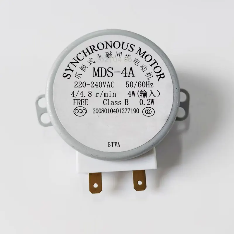Синхронный двигатель переменного тока 220-240 В, 4 Вт, 4/4,8 об/мин, 48 мм для воздуходувки, 50/60 Гц, лоток MDS-4A, дропшиппинг