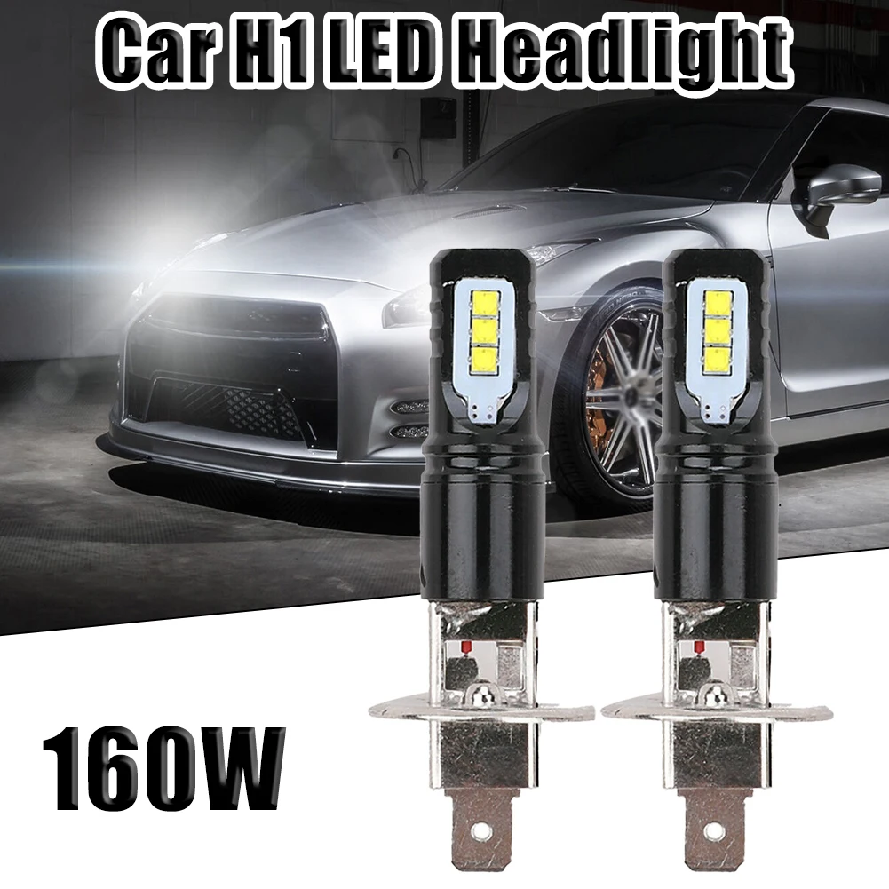 

160W Car H1 LED Headlight Fog Light Beam Bulbs Globes 6500K White 8000LM Car Accessories Headlights Fog Lights Beam Bulbs