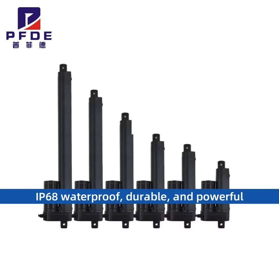 

Бесшумный водонепроницаемый пылезащитный сверхмощный линейный привод 12 В 24 В IP68 Ход 30 мм-200 мм 12 В 3 мм s 1200N