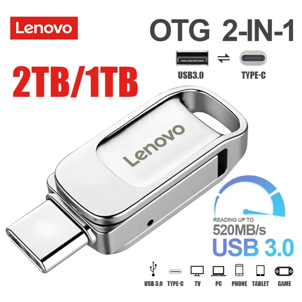

Lenovo 1TB 2TB Usb Flash Drives 128GB Extreme USB 3.0 512GB Creative Pen Drive Data Backup Usb Memory 256GB Gift Micro Usb Stick