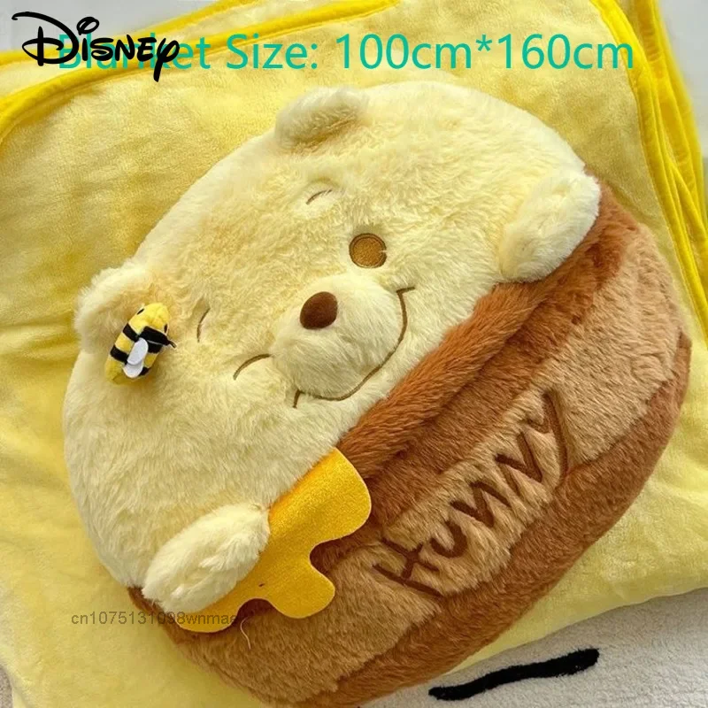 

Игрушечные куклы Disney, пух, медведь, 38 см, пушистая Подушка и одеяло, комплект из двух предметов, плюшевая хлопковая милая игрушка, подарок для женщин, друзей, лучший подарок