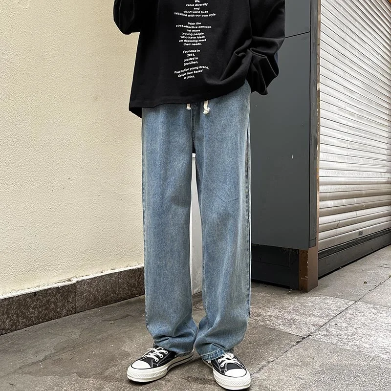 2022 Blue Black Baggy Jeans Men Fashion Casual Straight Jeans Men Streetwear Hip Hop Loose Denim Pants Mens Trousers M-2XL