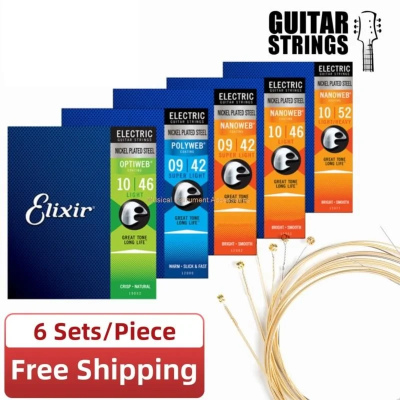 

Phosphorus Bronze Elix 11027 6 Sets!!! Acoustic/Electric Strings Good Sound Long Life Full Smooth 16002 16027 16052
