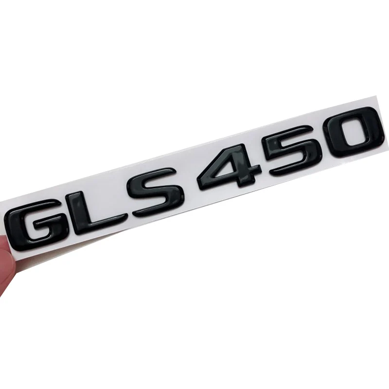 

3D ABS Glossy Black Car Rear Trunk Badge Letters Sticker Logo GLS 450 4MATIC Emblem For Mercedes GLS450 X167 Accessories