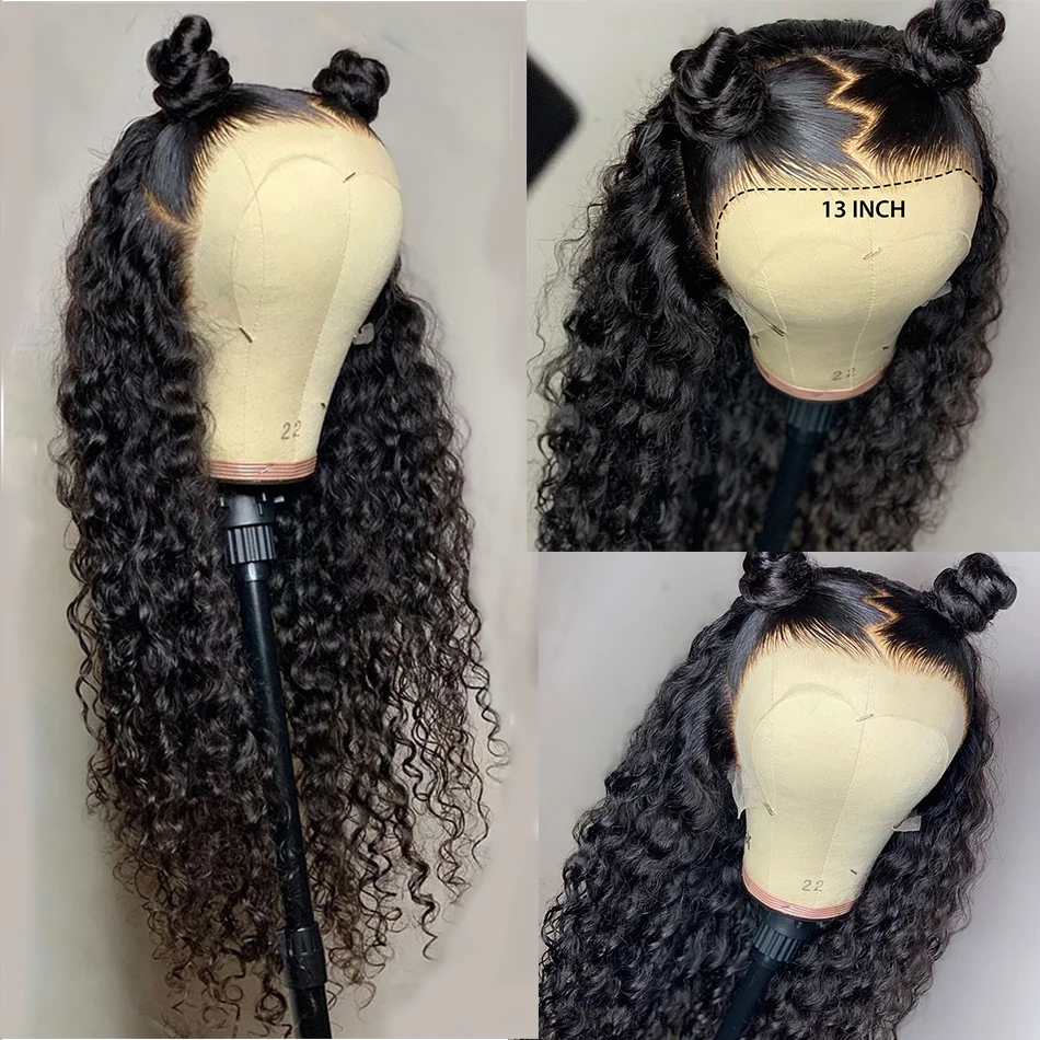 

Glueless Soft 26 Inch 180% Density Preplucked Long Kinky Curly Natural Black Lace Front Wig for African Women BabyHair Daily