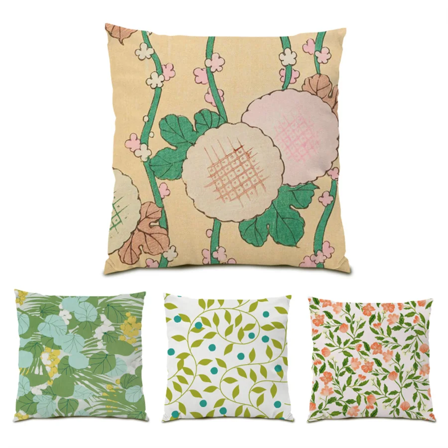 

Flower Decoration Home Comfortable 45x45 Cushions Covers Velvet Sofas for Living Room Floral Leaves Pattern Pillow Cases E0422