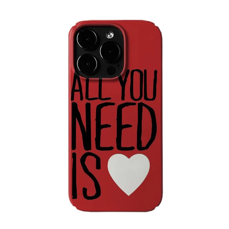 Креативный чехол для телефона INS с красным фоном Need Love English Chic Motto iPhone 15 14 11 12 13 Pro Max