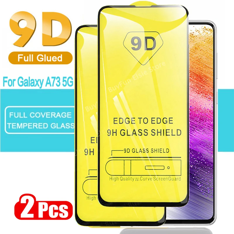 

2pcs 9D Full Glued Tempered Glass For Samsung A73 5G Screen Protector Film For Galaxy A53 A73 A 53 73 5G Protective Glass