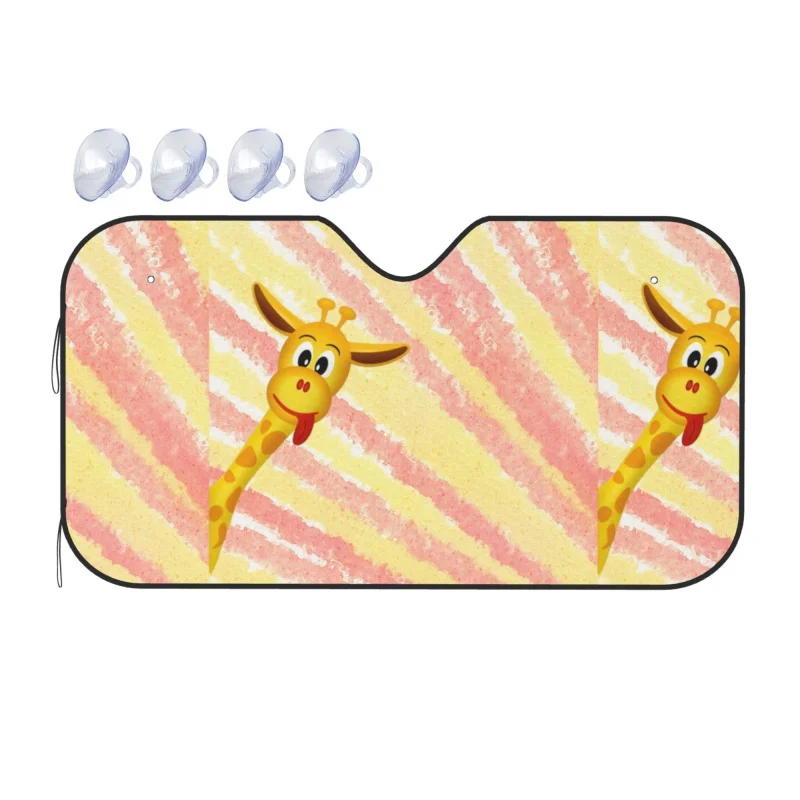 

Солнцезащитный чехол для лобового стекла автомобиля с изображением счастливого жирафа