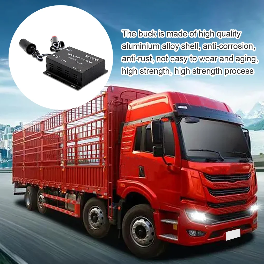 

20A Car Power Converter Vehicle 24V to 12V Aluminum Alloy Step Down Adapter