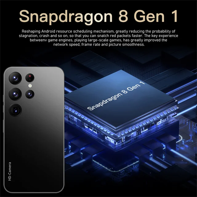 Global Version S22 Ultra 5G Smartphones Android Sanpdragon 8 Gen 1 Cellphones Unlocked 6000mAh 16GB RAM 1TB ROM Mobile Phones 2