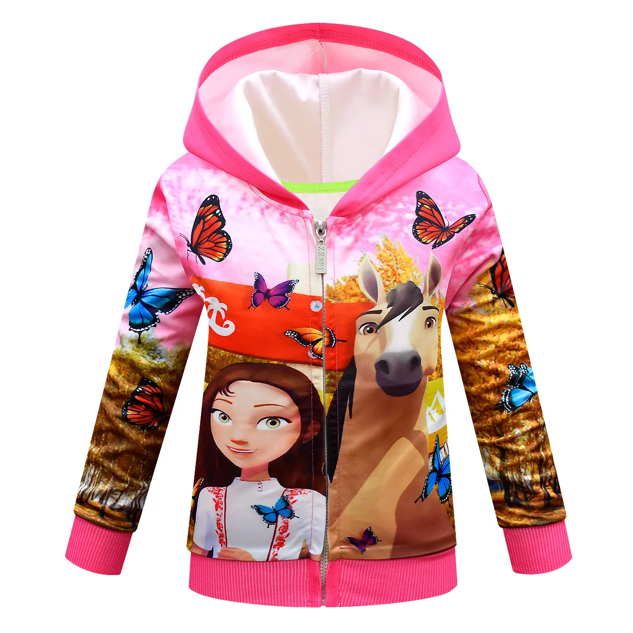 Детские толстовки с капюшоном Lucky &amp Mustang Spirit Horse одежда для девочек детские