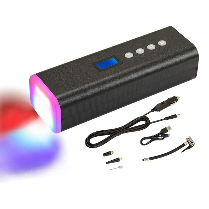 

Портативный насос для шин, мини-насос для велосипеда и автомобиля, воздушный компрессор, цифровой манометр, светодиодсветильник ка для авто...