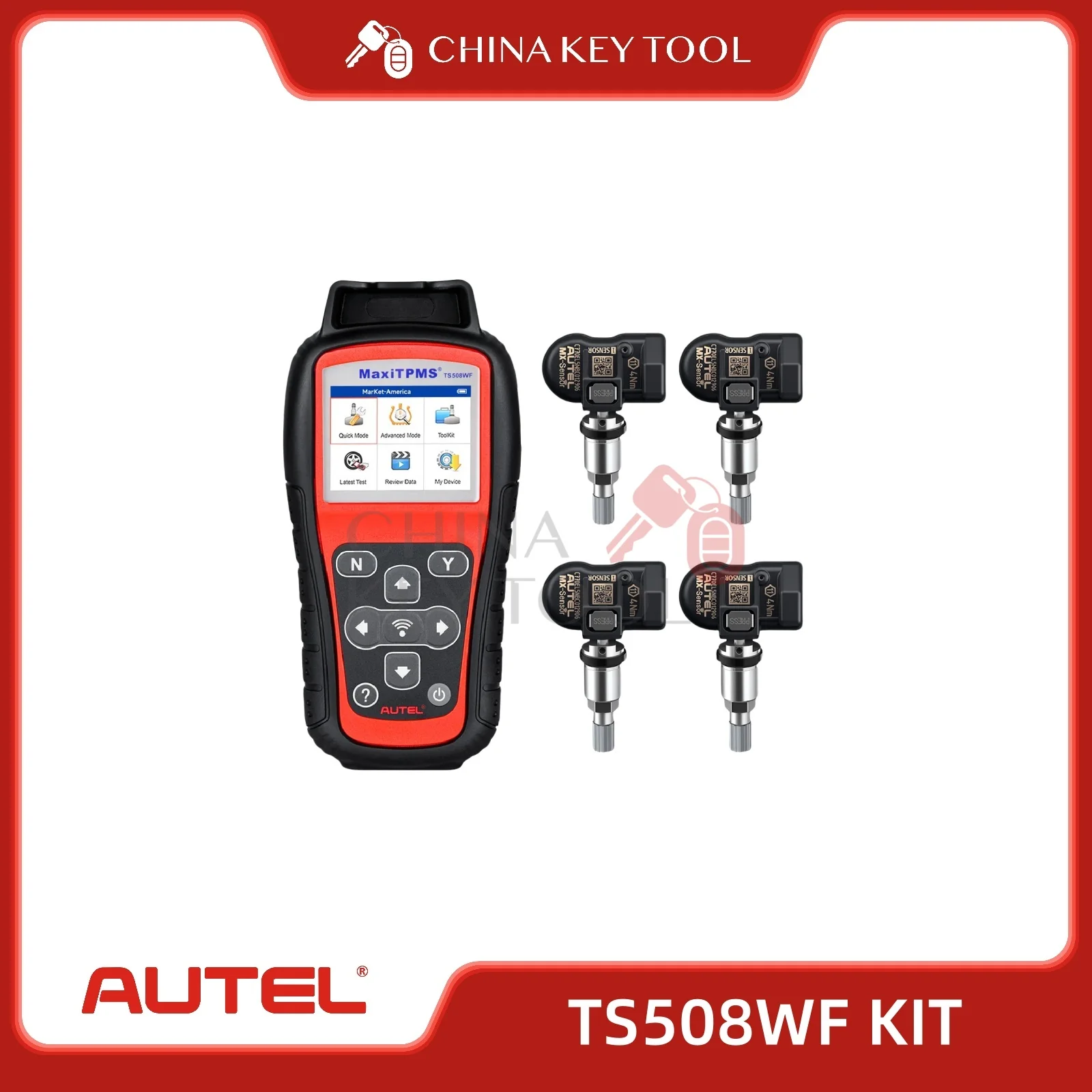 

2025 версия AUTEL MaxiTPMS TS508WF TPMS Инструмент для программирования Бесплатные 4 шт. MX-сенсоры (315/433 МГц)