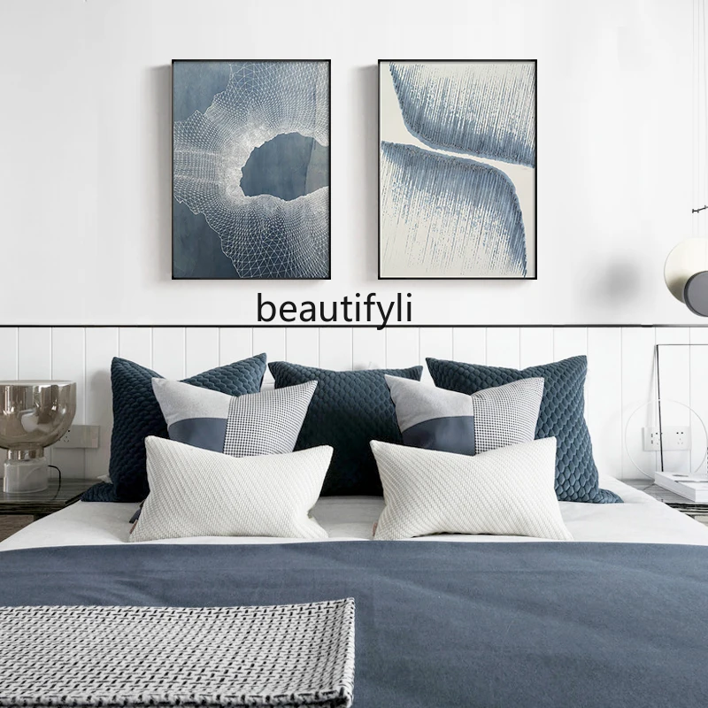 CXH простая Синяя абстрактная декоративная картина для гостиной Триптих