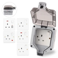 ip66 uk large plug waterproof and dustproof socket outdoor power socket wall switch socket usb with lamp suitable for courtyard