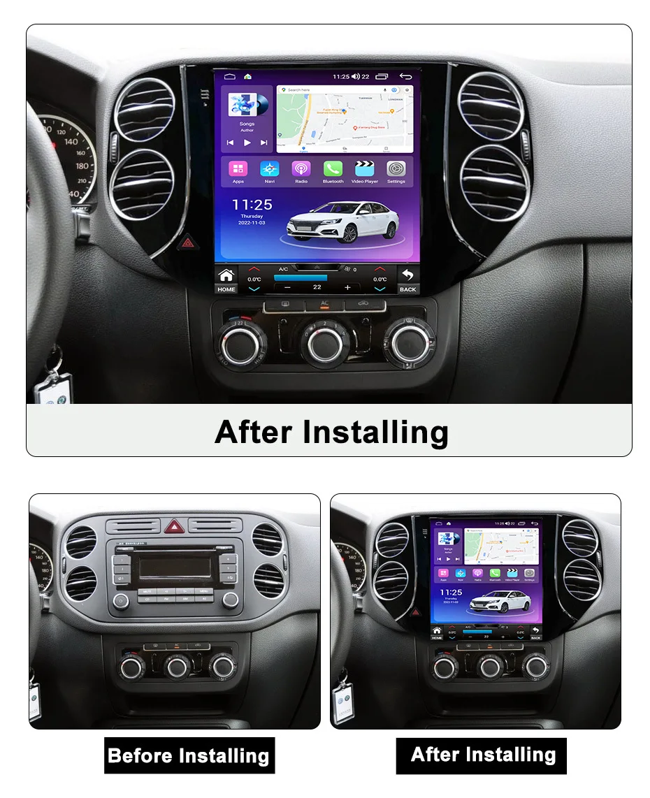 

For Volkswagen VW Tiguan 2010 - 2016 Android Car Radio Auto GPS Navigation Multimedia Player Audio Stereo DSP Carplay Wifi 2 Din