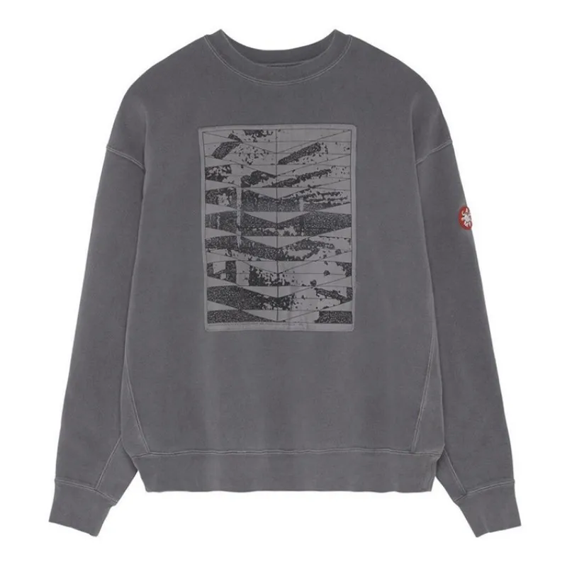 

CAVEMPT C.E Retro Washed And Worn Out Design Pasting Cloth CE Round Neck Loose Casual Long Sleeve Sweater