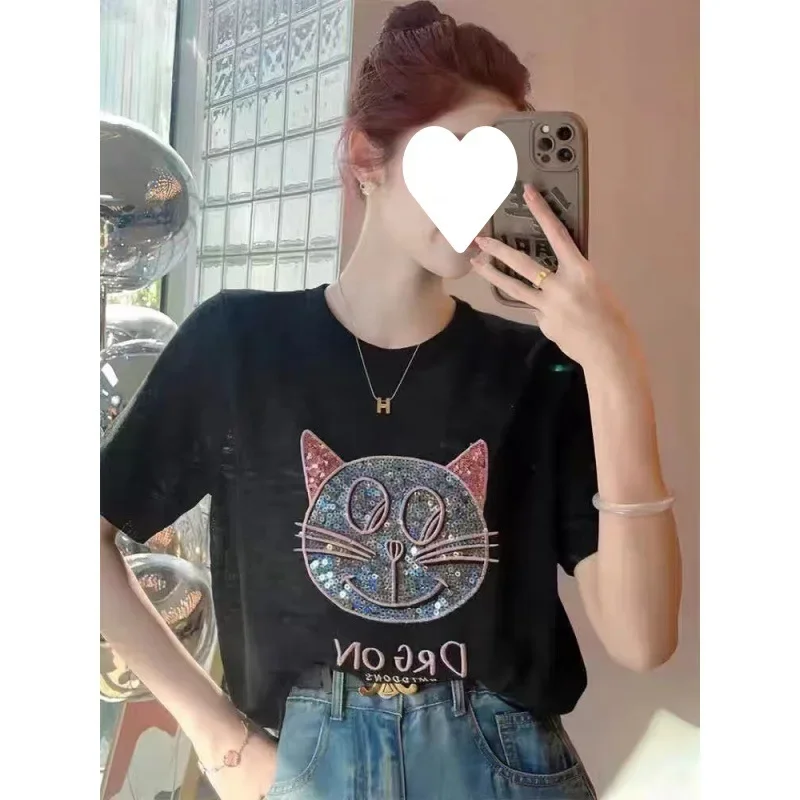 Белый вязаный Топ из ледяного шелка женский модный Свободный с коротким рукавом