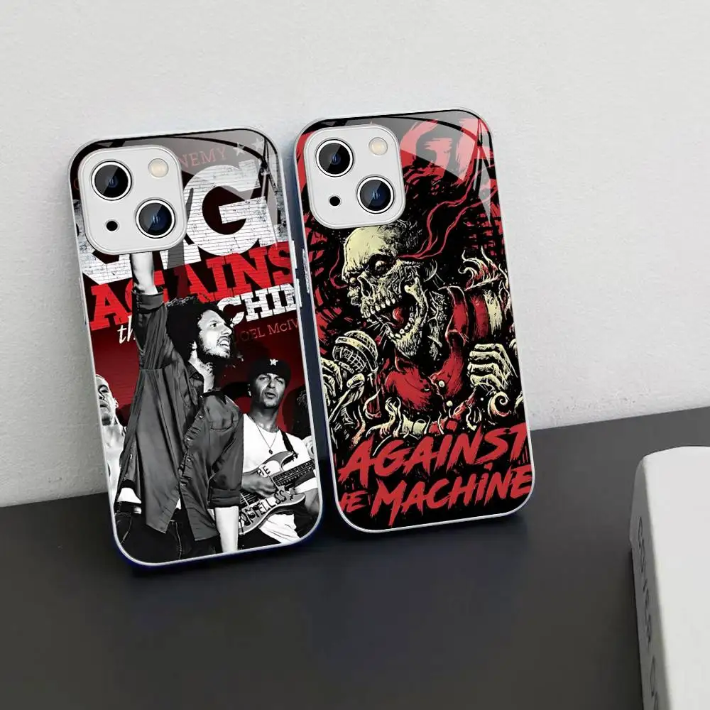 Фото Защитное стекло Band Rage A-Against The M-Machine Classic для iPhone 14 13 12 11 Pro Mini XS MAX 14Plus X XS XR Fundas №4