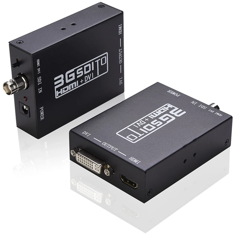 Совместимый односторонний преобразователь с 2,970 Гбит/с 3G SDI на DVI HDMI Поддерживает 480i 576i 720p 1080i 1080p BNC на DVI/HDM интерфейс