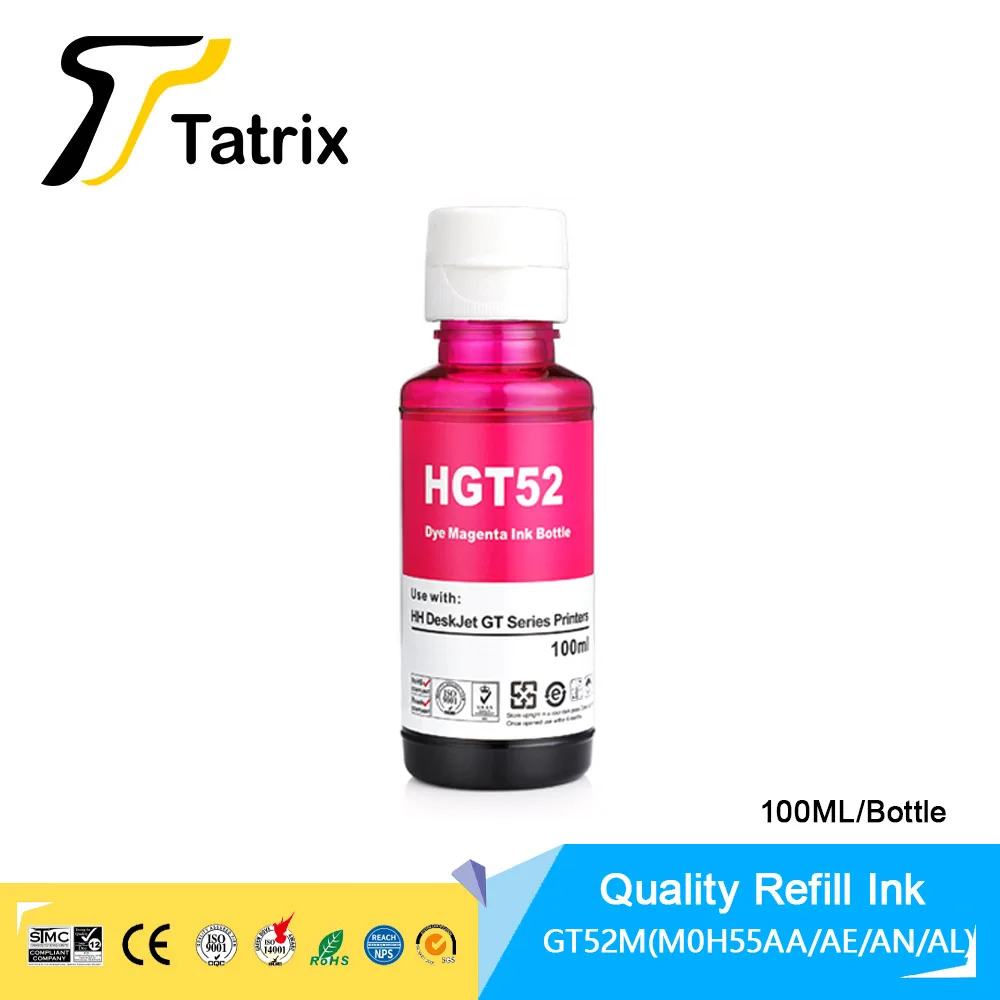 Набор чернил Tatrix Refill Dye для HP GT51 GT52 GT5810 GT5820 чернильного резервуара