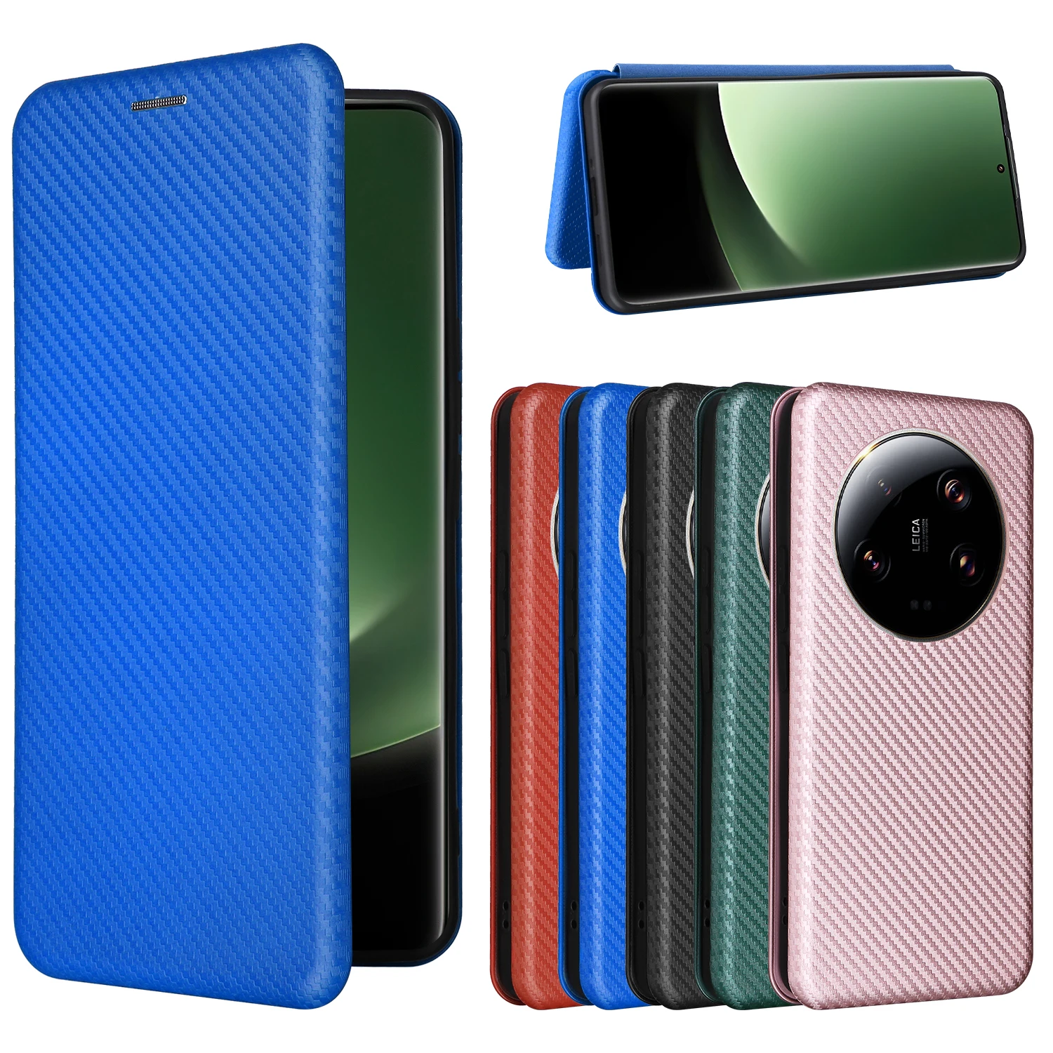 

Carbon Fiber Pattern Leather Wallet Flip Case For Xiaomi Mi 13 Ultra 12T 12 Pro Magnetic Adsorption Cover Phone Bags Card Slot