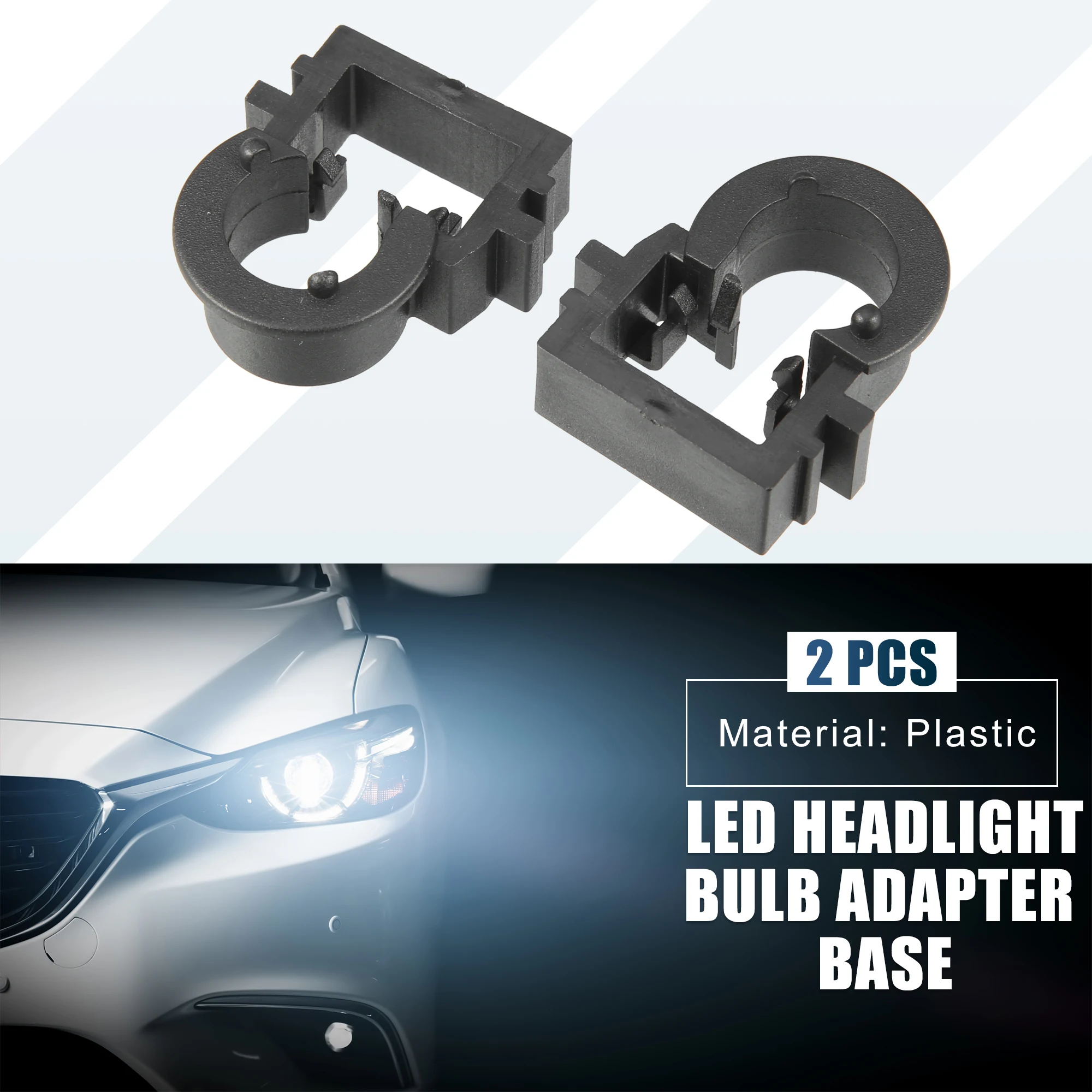 

X Autohaux 2pcs H1 LED Headlight Bulb Holder Adapter Socket Base Holders Clip for Audi for BMW for Mercedes Benz for Buick