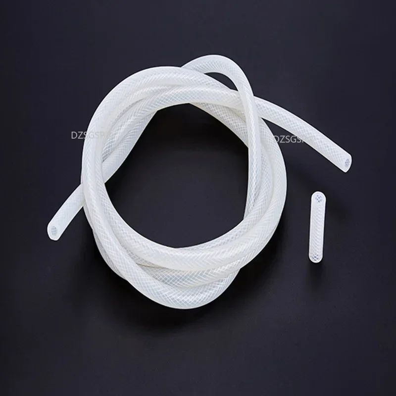 

High Pressure Braided Silicone Tube 4-19mm FoodGrade Steam Distillation Rubber Hose Resistant Flexible Rubber Tube 1 Meter Heat