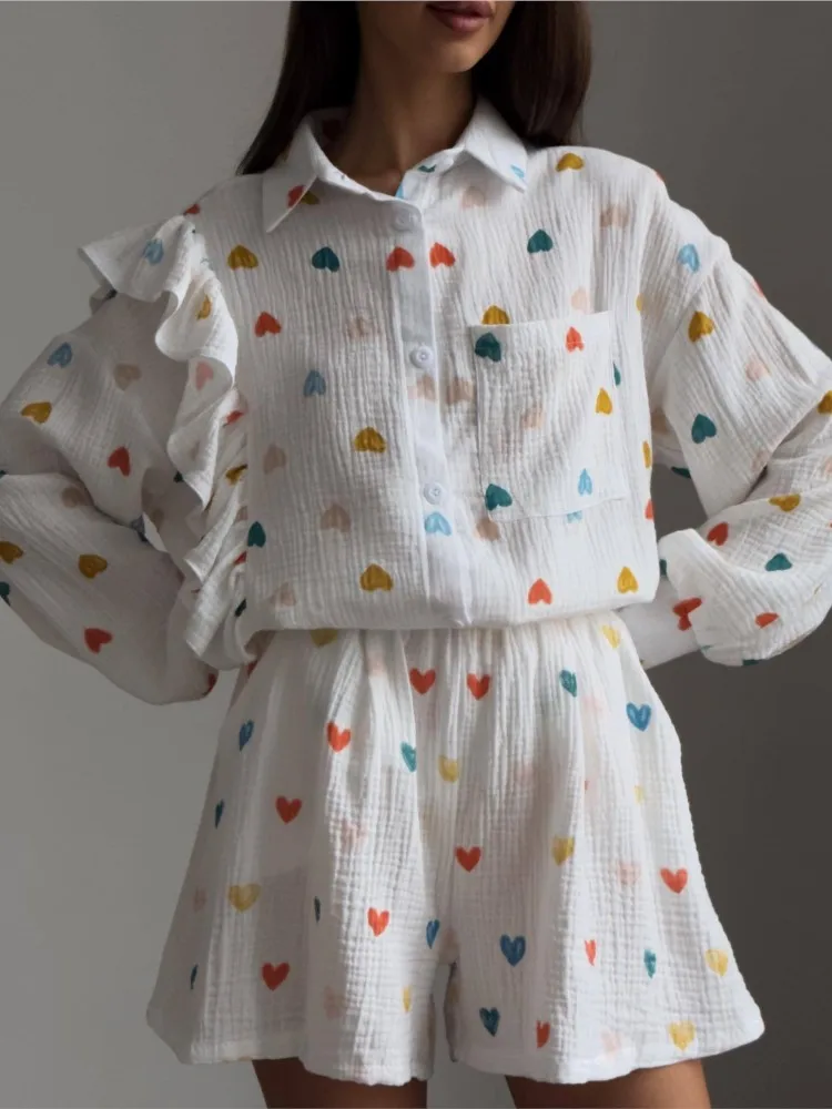 Женский хлопковый спортивный костюм SUSOLA комплект из двух предметов: рубашка и