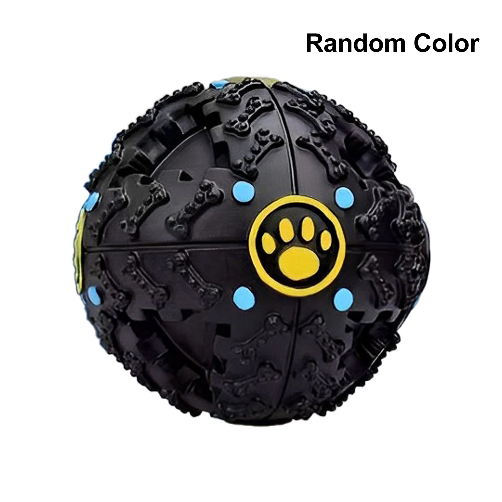 

Random Color Bite Resistant Training Playing Rubber Dog Ball Toy Squeaky Sound Round Indestructible Funny Food Dispensing Chew